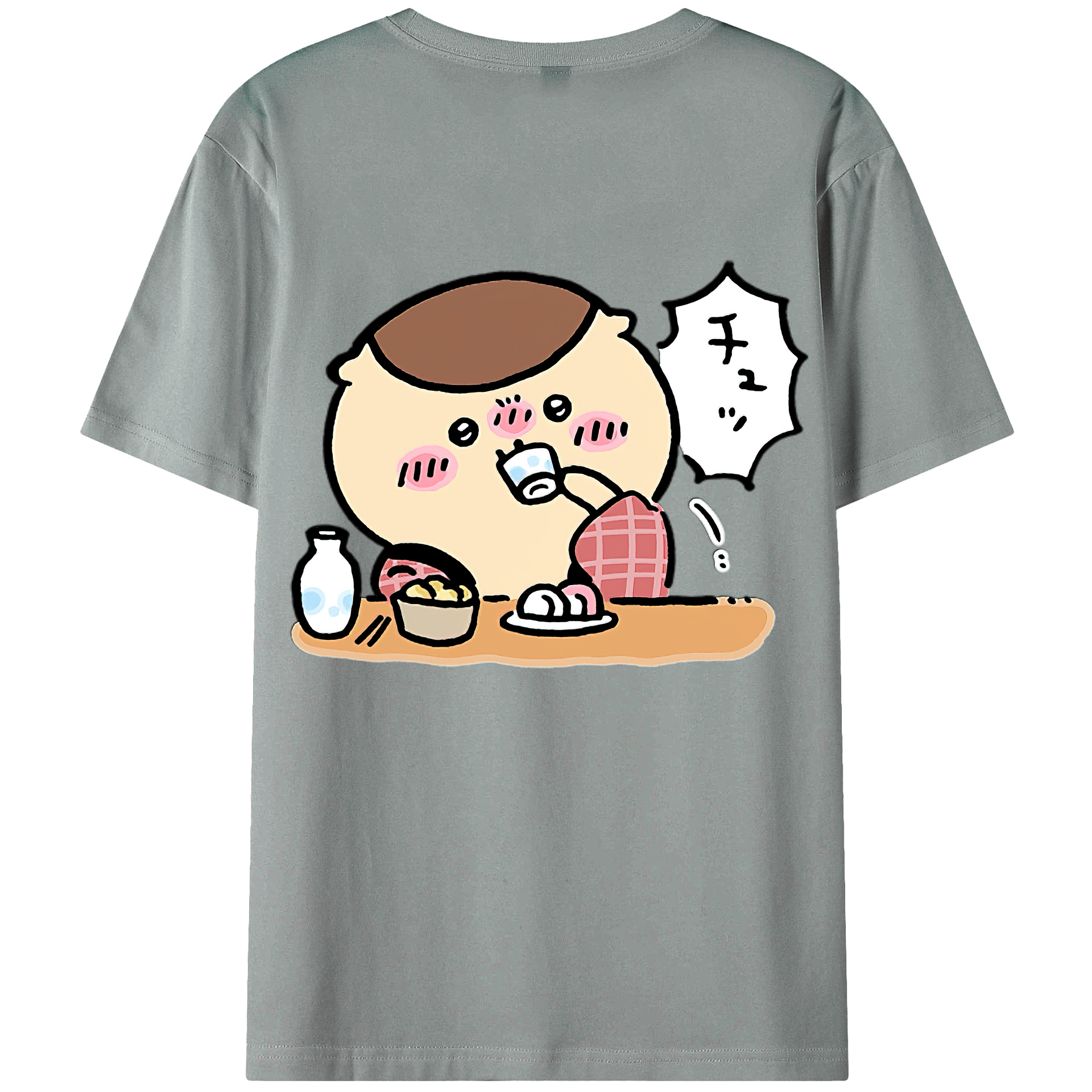 （画像用） ちいかわ くりまんじゅう Chii-kawa kuri manjū 綿100％ メンズ半袖Tシャツ（バックプリント） 通気性